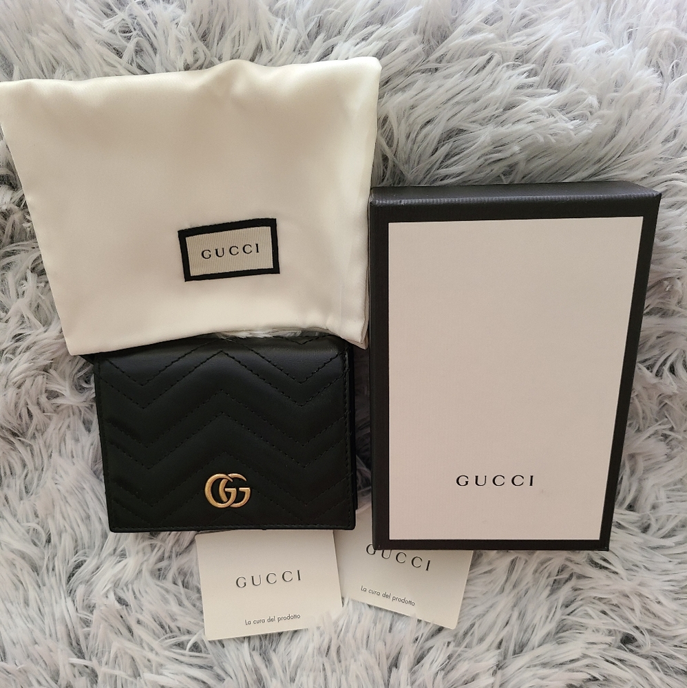 Black Gucci GG Marmount wallet/card case